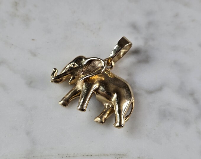 Womens Vintage Estate 14K Gold Michael Anthony Elephant Pendant 6.5g E7219