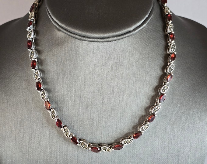 Womens Vintage Estate Sterling Silver Modernist Necklace 46.8g E7681