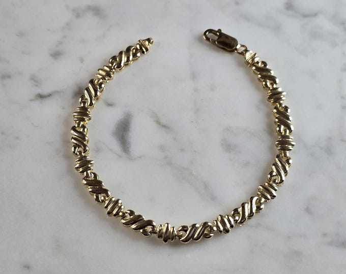 Womens Vintage Estate 14K Yellow Gold Bracelet 10.0g E5212