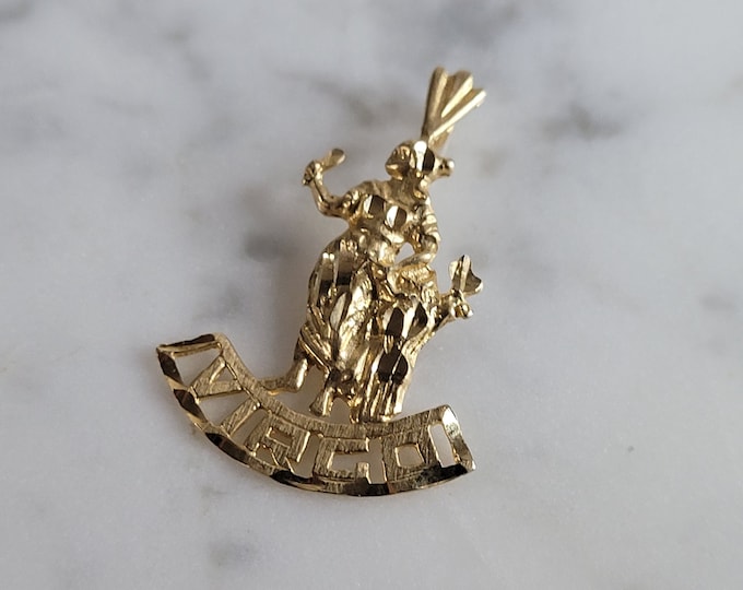 Womens Vintage Estate 14K Gold Virgo Zodiac Pendant 1.4g E7018