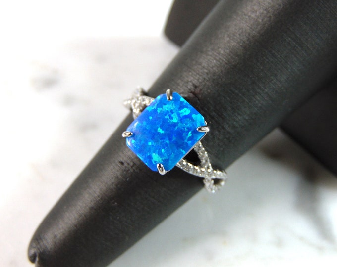 Womens Sterling Silver Modernist Opal Ring 2.4g E739