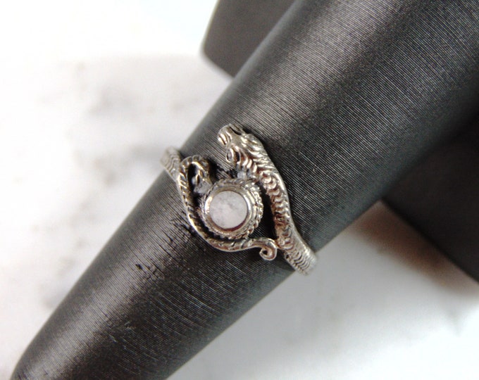 Womens Vintage Estate Sterling Silver Modernist Snake Ring 1.8g E6338