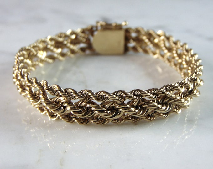 Womens Vintage Estate 14K Yellow Gold Bracelet 33.8g  E2502