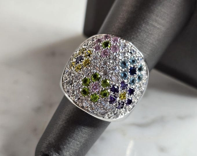 Womens Vintage Estate Sterling Silver Floral Ring 12.1g E7044