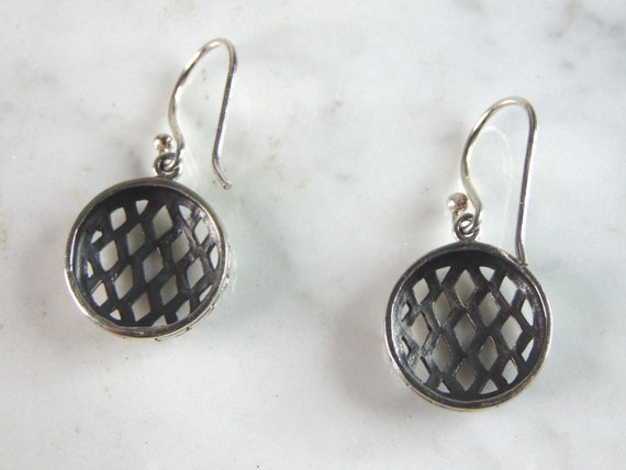 Womens Vintage Estate Sterling Silver Modernist E… - image 3