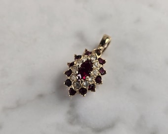 Womens Vintage Estate 14k Yellow Gold CZ Pendant 1.3g E4822