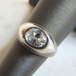 レディース ヴィンテージ エステート スターリングシルバー CZ リング