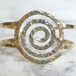 Damen Vintage Nachlass Sterling Silber Spiral Modernist Manschette Armband 28,4g E995