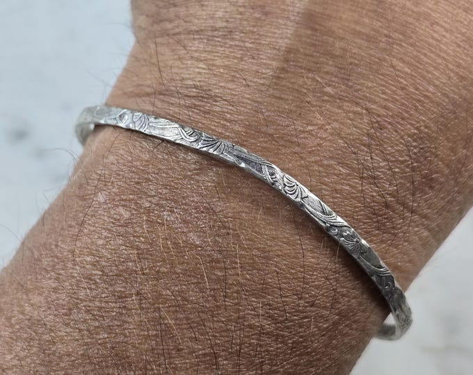 Womens Vintage Estate Sterling Silver Modernist Cuff Bracelet 11.0g E3610