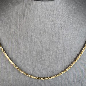 Womens Vintage Estate 14K Yellow Gold Rope Necklace 9.5g #E5305