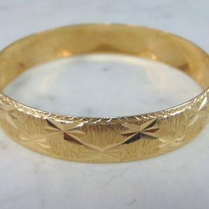 Womens Vintage Estate 14k Yellow Gold Bangle Bracelet 19.5g E5677
