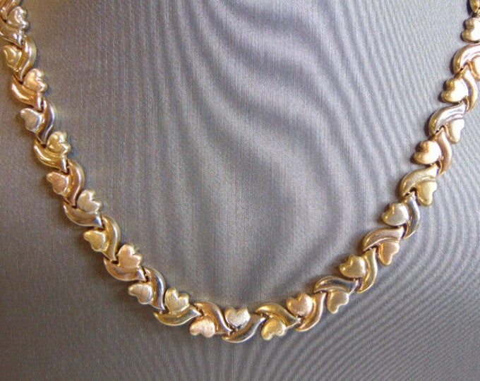 Womens Vintage Estate 14K White Yellow & Rose Gold Necklace 25.5g E3016