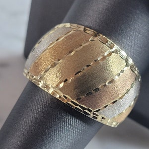 Womens Vintage Estate 14K Multi Tone Gold Ring 2.9g E6293