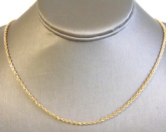 Lovely Vintage Estate 14K Yellow Gold Rope Chain Necklace 9.0g E4164