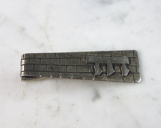 Mens Vintage Estate Sterling Silver Middle Eastern Tie Clip 4.8g E1281
