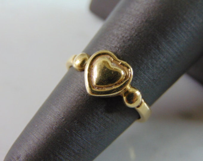 Womens Vintage Estate 14k Gold Heart Ring 3.2g #E2004