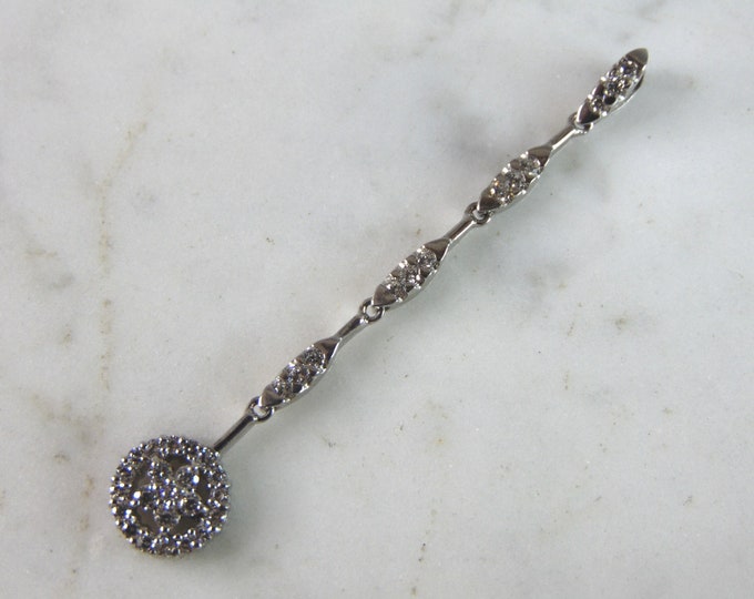 Womens Vintage Estate Sterling Silver CZ Pendant 1.8g E2019