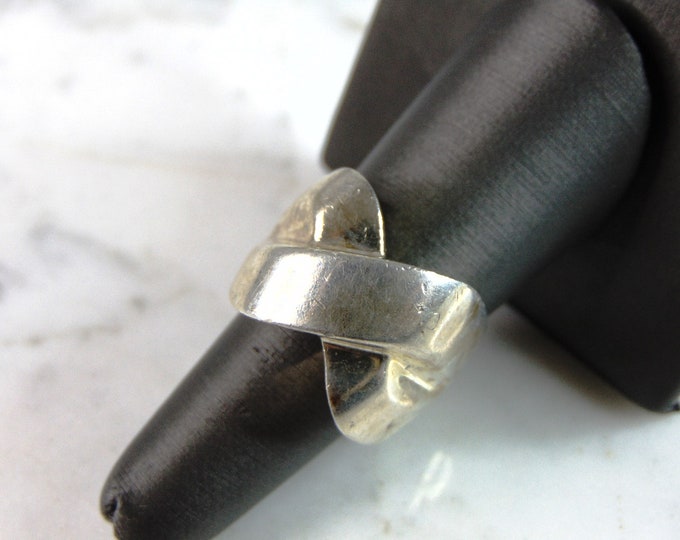Womens Vintage Estate Sterling Silver Modernist Ring 20.6g E2066