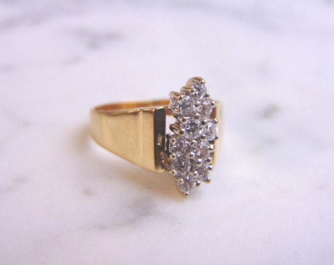 Womens Vintage Estate 14k Gold Exquisite Diamond Cluster Ring 4.2g  #E3022