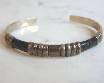 Womens Vintage Estate Sterling Silver Cuff Bracelet 25g E5603