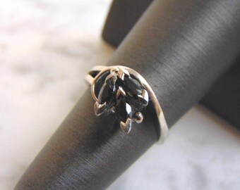Bague saphir vintage en argent sterling pour femme, 2,8 g # E932