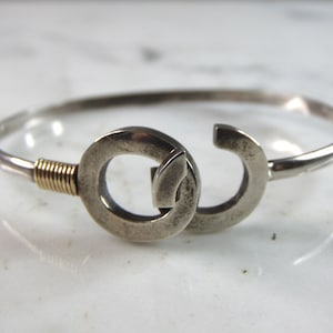 Damen Vintage Estate Sterling Silber Modernist Armreif 11.9g E1924