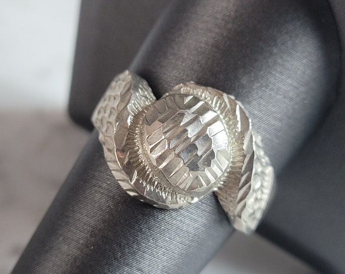 Womens Vintage Estate Sterling Silver Modernist Ring 4.7g E6756