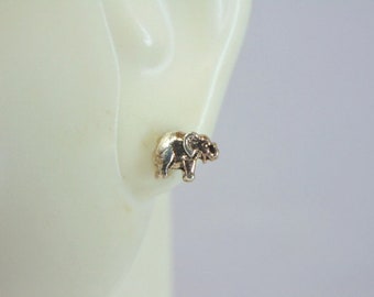 Womens Vintage Estate Sterling Silver Elephant Earrings .8g E2463