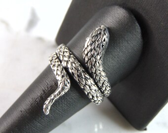 Mens Sterling Silver Snake Ring 6.4g E2211