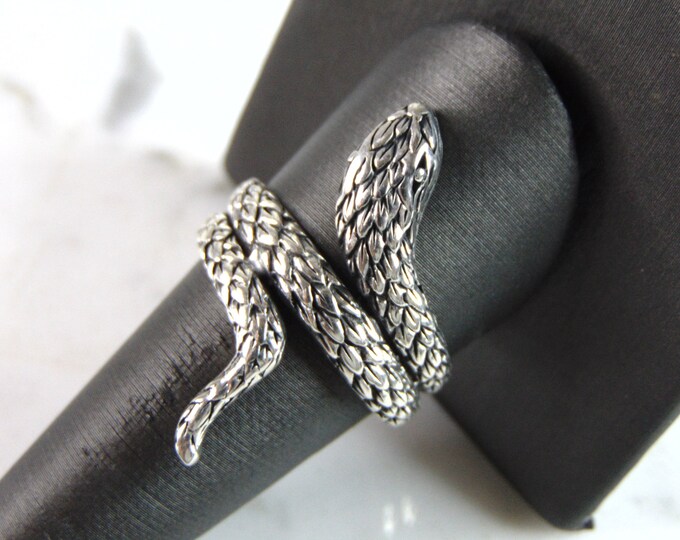 Mens Vintage Estate Sterling Silver Snake Ring 6.4g E2211