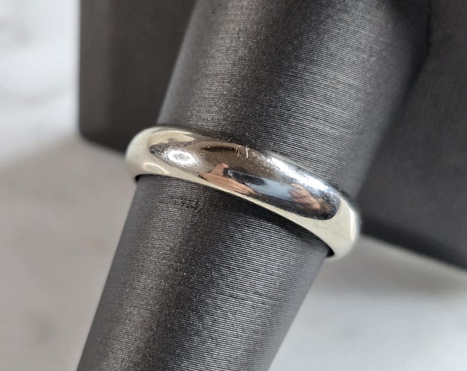 Mens Vintage Estate 14K White Gold Goldman Band Wedding Ring 5.4g E6492