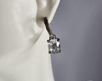 Womens Estate Sterling Silver Modernist Gold Tone Topaz Earrings 6.3g E5892