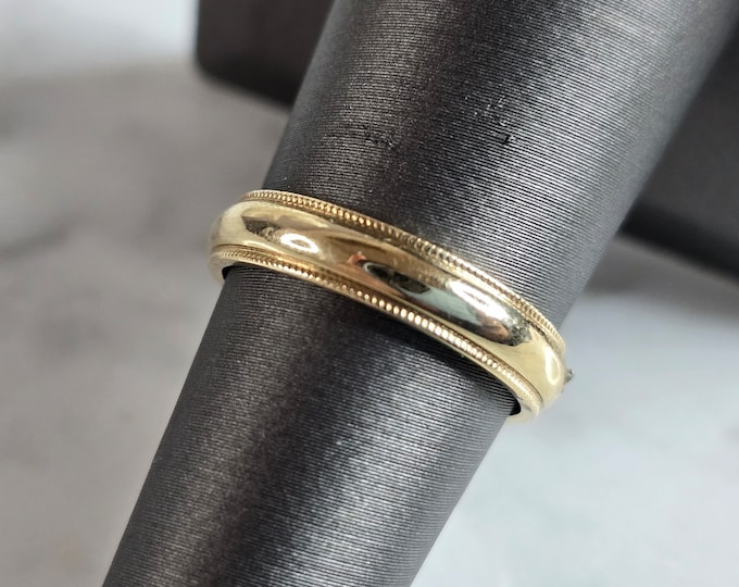 Womens Vintage Estate 10K Yellow Gold Band Wedding Ring 3.2g E7387
