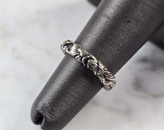 Womens Vintage Estate Sterling Silver Floral Ring 4.0g E1444