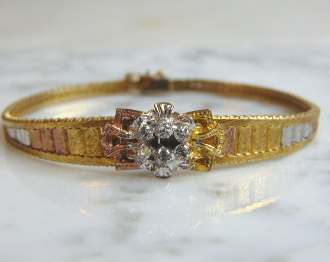 Womens Vintage Estate Gold Tone Sterling Silver Bracelet 13.8g E5202