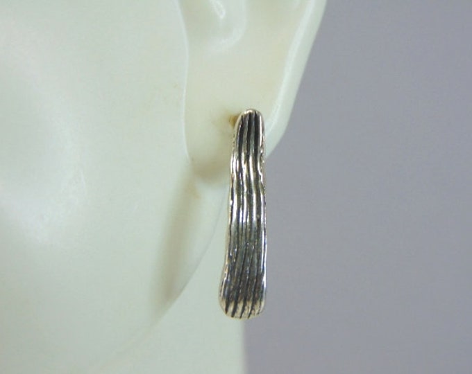 Womens Vintage Estate Sterling Silver Modernist Earrings 2.1g E5914