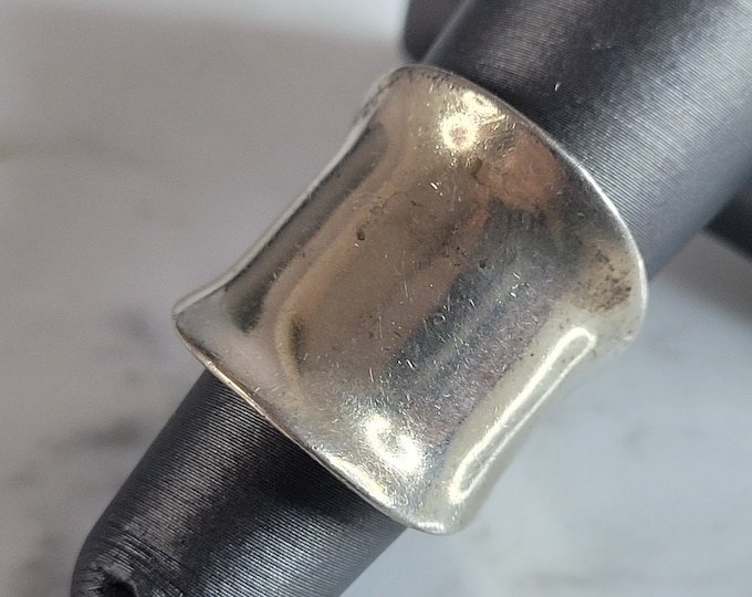 Womens Vintage Estate Sterling Silver Modernist Ring 7.7g E6711