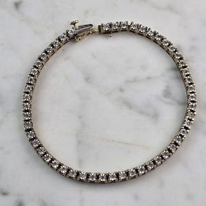 Damen Vintage Gut 10k Gold Diamant Tennis Armband 11.6g E980 Bild 1