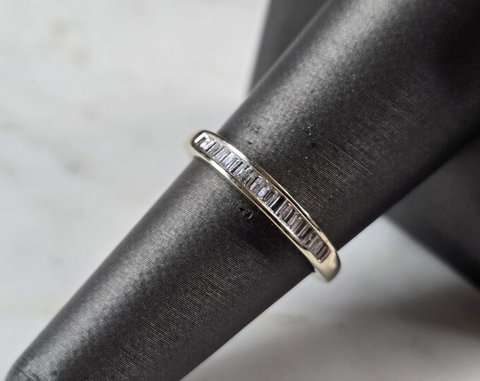 Womens Vintage Estate 14K White Gold Diamond Ring 2.0g #E7250