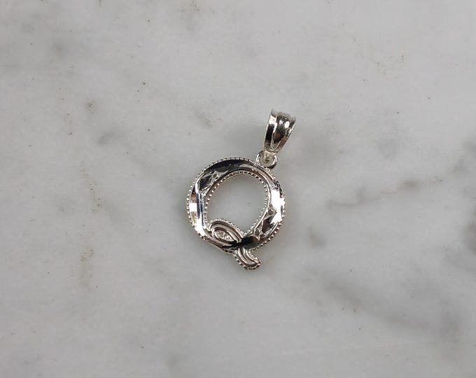 Womens Sterling Silver Initial Letter " Q " Pendant 0.3g E6084