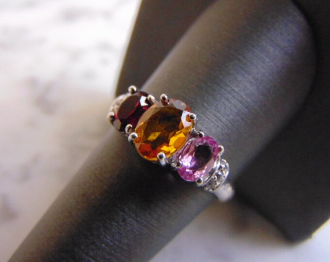 Womens Vintage Estate 14K Gold Multi Stone Diamond Ring, 3.8g E2244