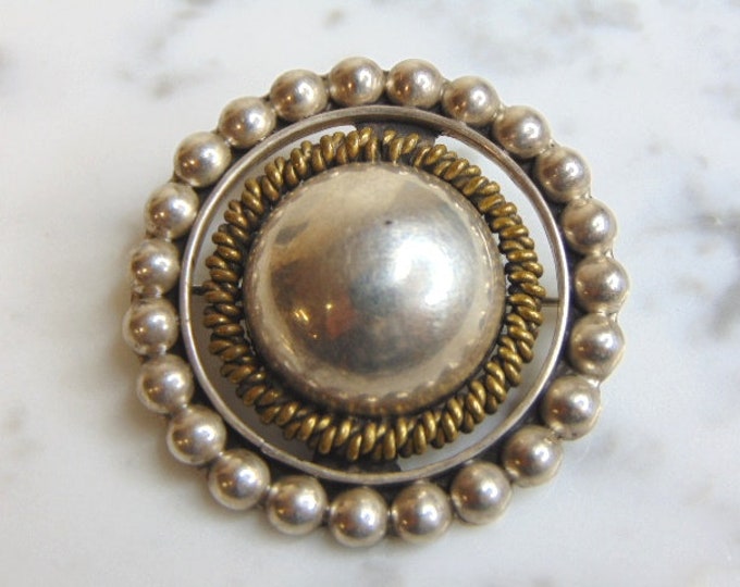 Womens Vintage Estate Sterling Silver Modernist Brooch 20.8g E5085