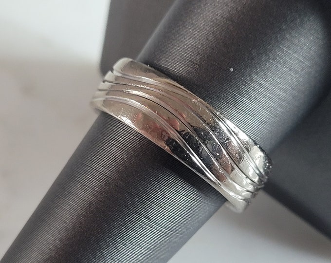 Mens Vintage Estate 14K White Gold Christian Bauer Wedding Band Ring 10.3g E6742