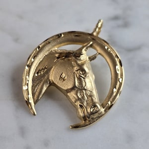 Womens Vintage Estate 14K Yellow Gold Michael Anthony Horse Pendant 8.8g E6570