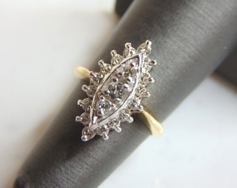 Womens Vintage Estate 14K Yellow Gold Diamond Ring 4.3g E5349