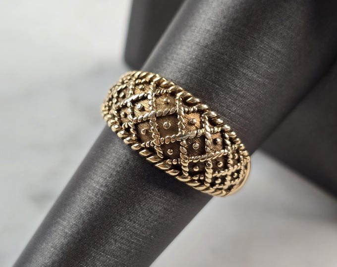 Womens Vintage Estate 10K Yellow Gold Modernist Ring 4.0g E6820