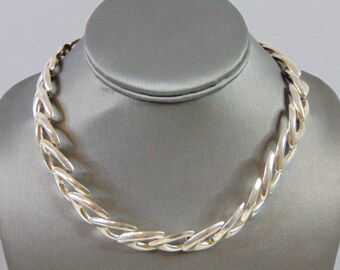 Womens Vintage Estate Sterling Silver Necklace 118.6g E5031