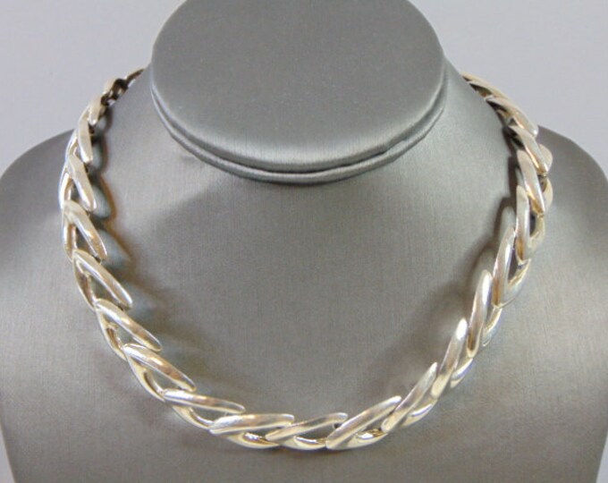 Womens Vintage Estate Sterling Silver Necklace 118.6g E5031