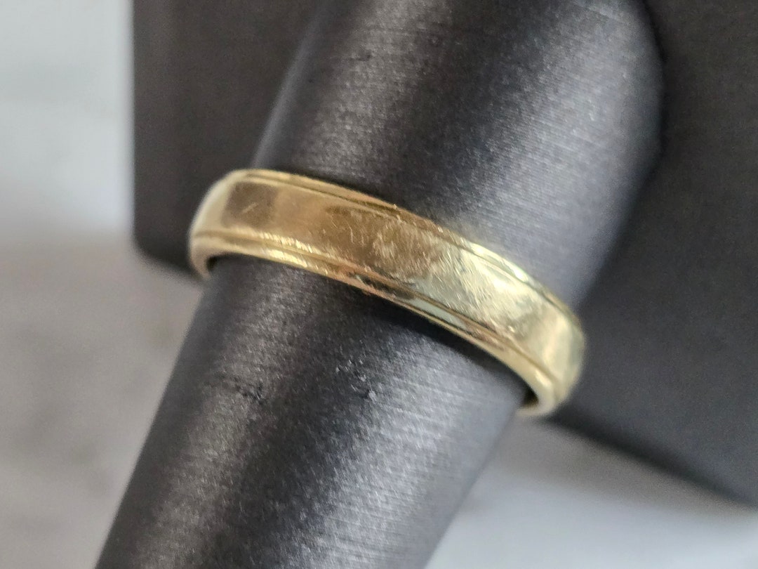 Mens Vintage Estate 14k Yellow Gold Artcarved Wedding Band Ring 6.7g # ...