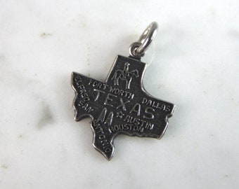 Womens Vintage Estate Sterling Silver State of Texas Charm 1.9g E2309